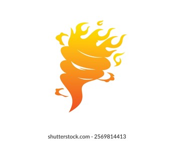 Fire tornado symbol. rotating fire illustration