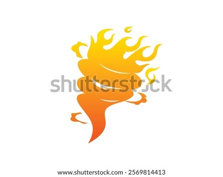 Fire tornado symbol. rotating fire illustration