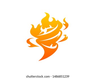 Fire Tornado Symbol Vector For Logo Or Sign