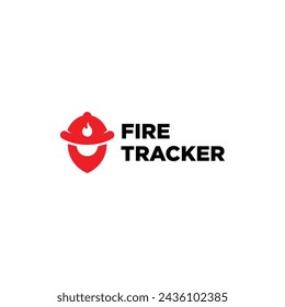 Fire tracker icon vector logo