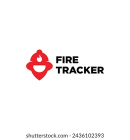 Fire tracker logo icon vector