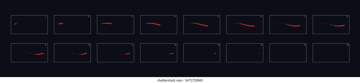 fire trail effect. Smoke animation sprite sheet for game or cartoon or animation