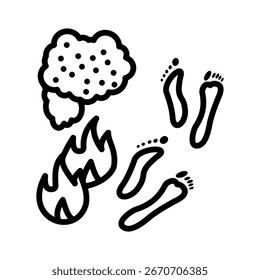 Fire Trail Icon Element For Design