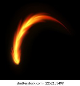 Feuerpfad auf schwarzem Hintergrund