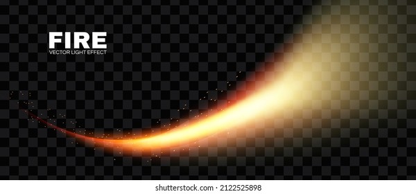Fire. TransparenT light effect with flying sparkls. Light moition