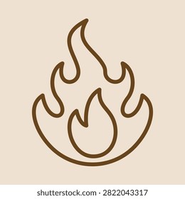 Fire trendy vector illustration in flat style beautiful brown background.eps