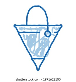 Fire Triangle Bucket sketch icon vector. Hand drawn blue doodle line art Fire Triangle Bucket sign. isolated symbol illustration