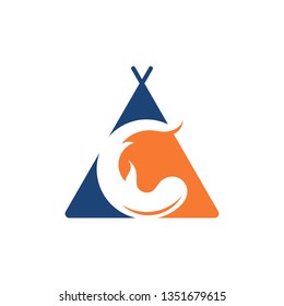 Fire Triangle Camping Camping Tent Adventure Symbol Logo