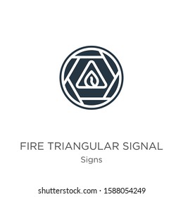 Fire triangular signal icon vector. Trendy flat fire triangular signal icon from signs collection isolated on white background. Vector illustration can be used for web and mobile graphic design, logo,