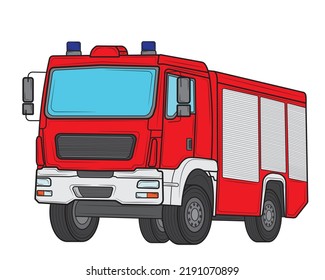 Fire Truck Ambulance Carside Viewvector Illustration Stock Vector ...