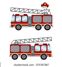 Fire Truck Cartoon Illustration Stock Vector (Royalty Free) 375787387