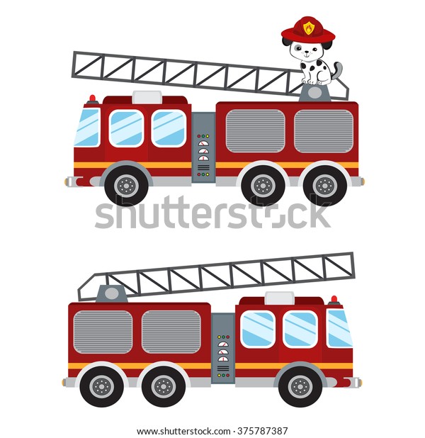 Fire truck cartoon\
illustration