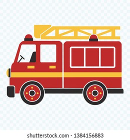 Fire Truck, cartoon vector illustration for kids