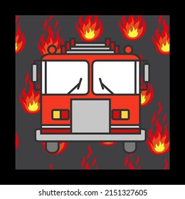 fire truck collection graphic vector illustration, text. top view, perfect for background, fire company, social media and commemorate international firefighter day
