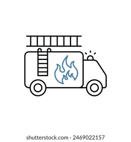 fire truck concept line icon. Simple element illustration. fire truck concept outline symbol design.