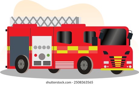 caminhão de bombeiros do corpo de bombeiros ilustração vetorial, conceito de veículo de emergência