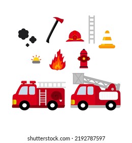 camión de bomberos, bomberos, recogida de equipos