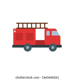fire truck flat style icon design, Emergency rescue save department 911 danger help safety and aid theme Vector illustration