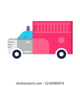Fire Truck flat vector icon.