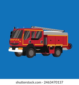 Fire Truck flat vector icon illustration