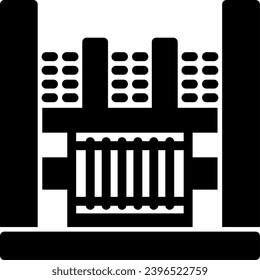 Fire Truck Hose Bed Glyph Icon Vector Design