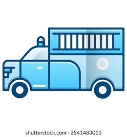 Fire Truck icon, blue gradient vector illustration