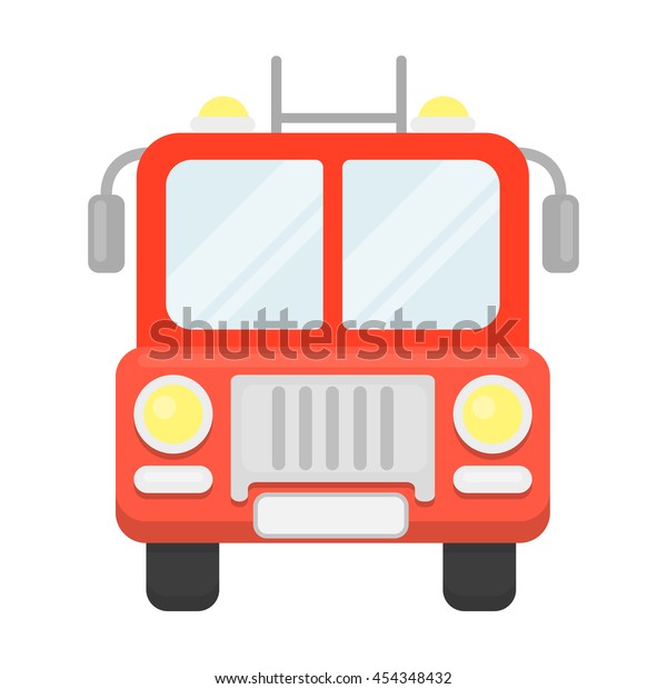 Fire Truck Icon Cartoon Style Single Stock Vector (Royalty