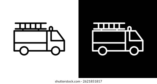 Fire truck icon concept stroke on white background