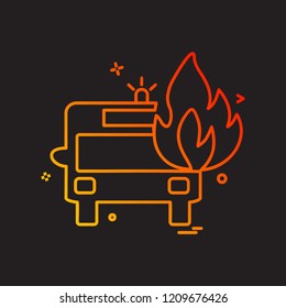 Fire truck icon design vector