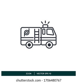 fire truck icon firefighter symbol design element logo template vector eps 10