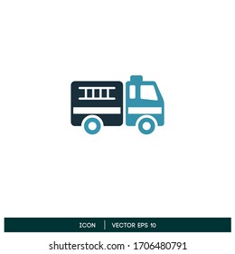fire truck icon firefighter symbol design element logo template vector eps 10