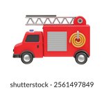 Fire truck icon illustration 3d. Fire service icon 3d render illustration