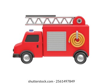 Fire truck icon illustration 3d. Fire service icon 3d render illustration