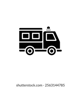 Fire truck icon Isolated flat vector in outline