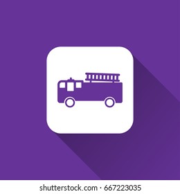 Fire truck icon with long shadow