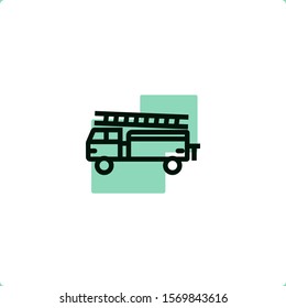 Fire truck icon for mobile and web design.