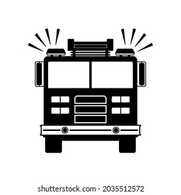 Fire truck icon on white background. flat editable vector.