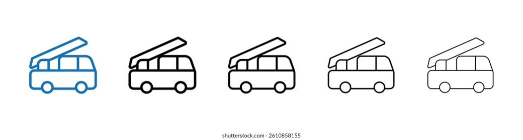 Fire truck icon Outline vector logo for web ui