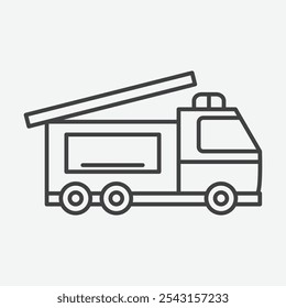 Fire truck icon set. vector illustration.