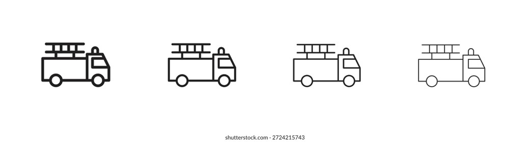 Fire truck icon set vetor eps10. ilustração, símbolo de logotipo pictograma modelo