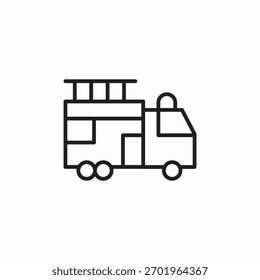 Vector de signo de icono de camión de bomberos