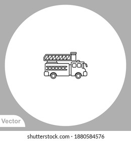 Fire truck icon sign vector,Symbol, logo illustration for web and mobile