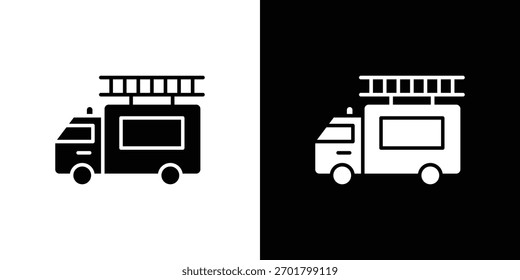 Icono de camión de bomberos, estilo plano simple. para diseños ui o ux