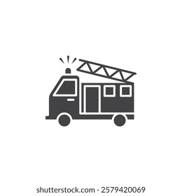 Fire truck icon Simple thin line flat symbol