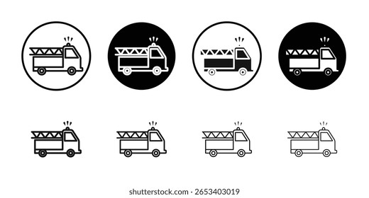 Icono de camión de bomberos simple Vector aislado