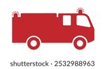 Fire truck icon symbol. Fire engine logo sign. Rescue Firefighting department car. Aid response fire fighter unit. Vector illustration image. isolated on white background.