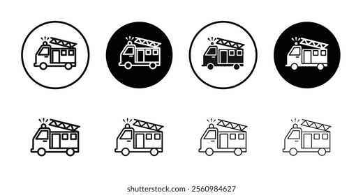 Fire truck icon Symbol mark in filled style