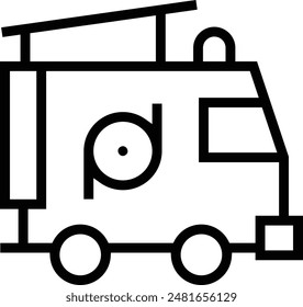 fire truck icon. Thin linear style design isolated on white background