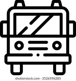 fire truck icon. Thin Linear Style Design Isolated On White Background