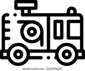 fire truck icon. Thin Linear Style Design Isolated On White Background